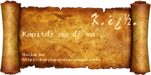 Kapitány Éva névjegykártya